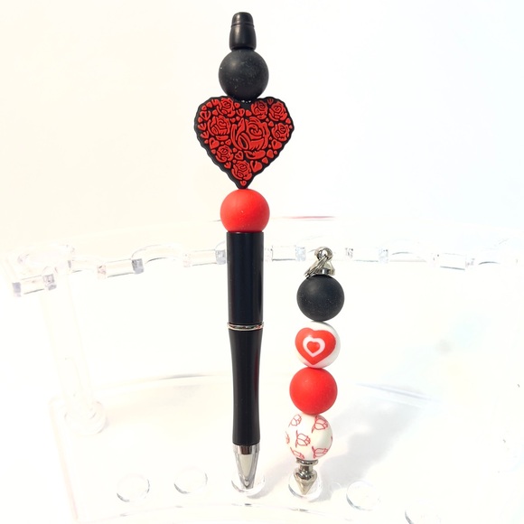 Handmade Other - Valentine Heart Pen & Keychain Set